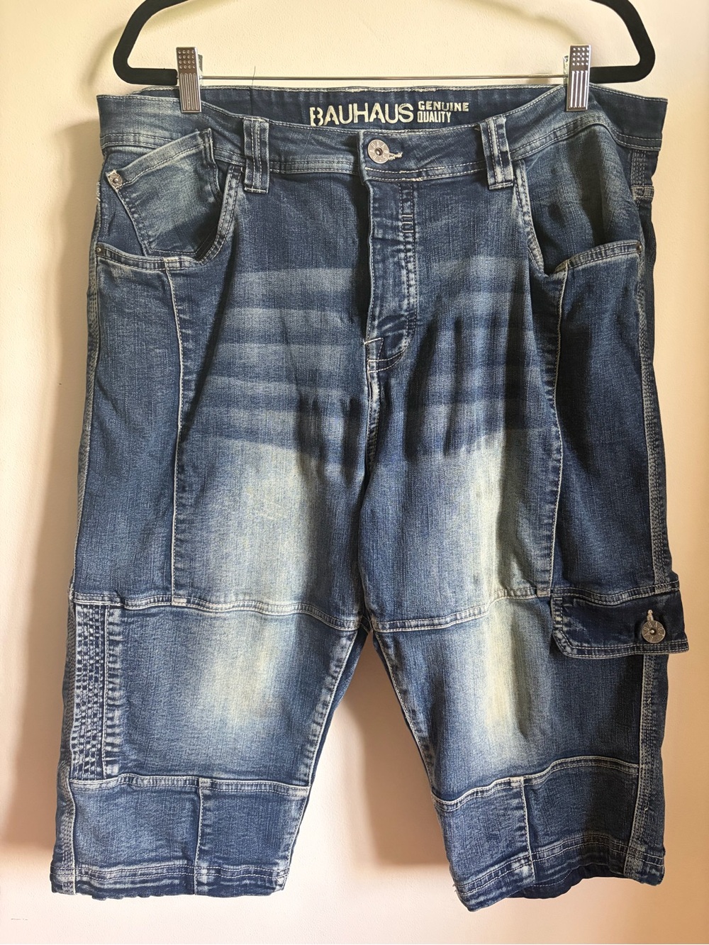 Bauhaus Denim Cargo Shorts Size 36